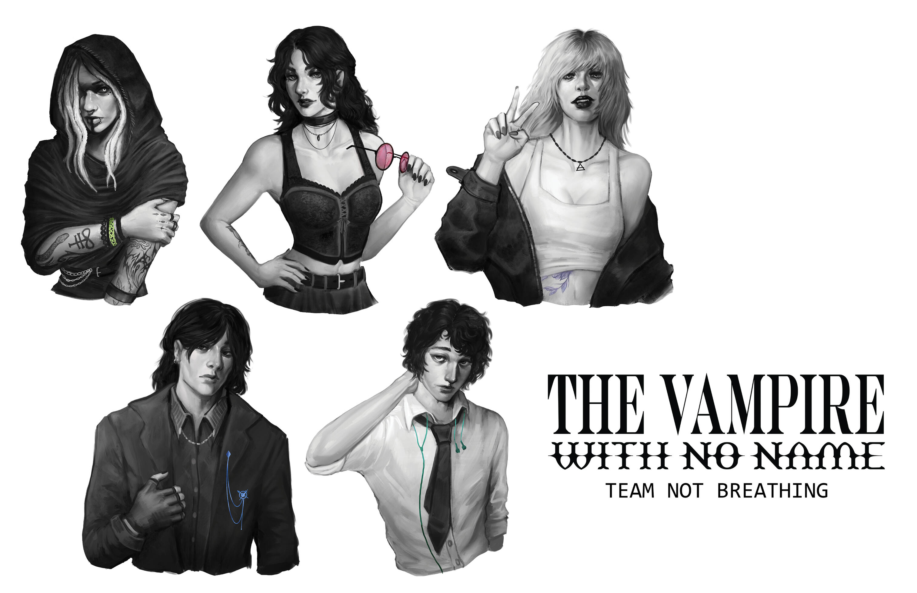 Player Character Portraits for The Vampire With No Name